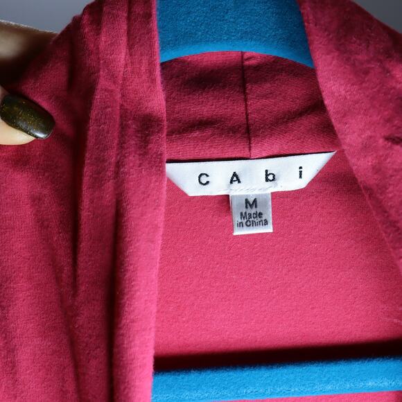 CAbi Brick Red Cowl Neck Wrap Top Long Sleeve Size M - Picture 4 of 5